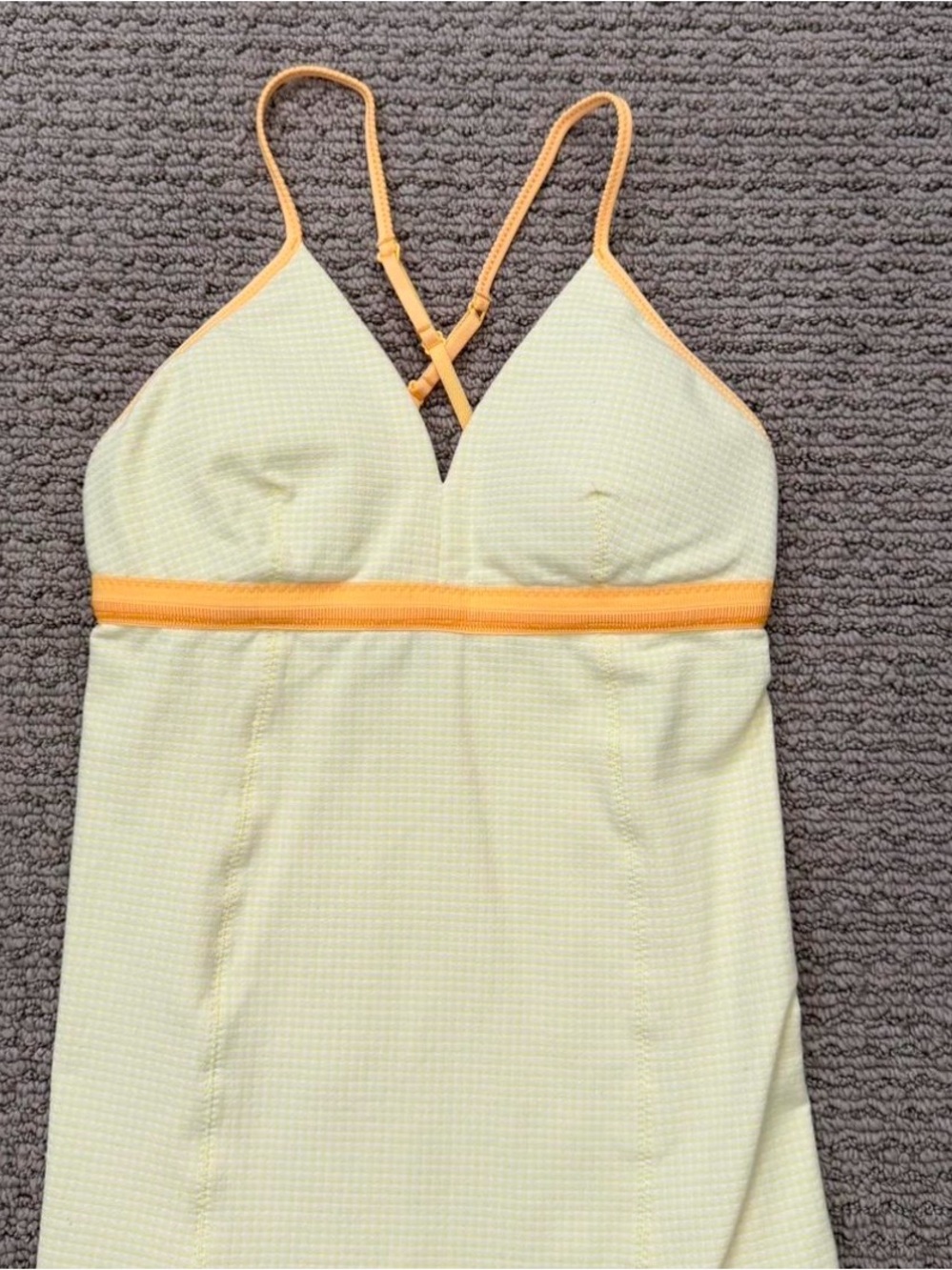lululemon athletica Pale Yellow Tank with Orange Trim